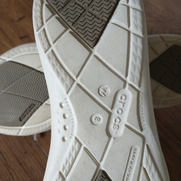 Crocs walu canvas deck shoes khaki Sz 8 - Picture 6 of 7